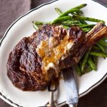 Pan-Seared Rib-Eye Steaks with Chili-Gorgonzola Butter